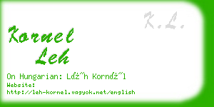 kornel leh business card
